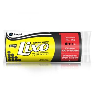 Imagem de Saco de Lixo Biopol 105L Rolo Com 25 Und , Preto, 50L