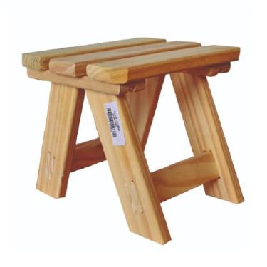 Imagem de Banco Madeira Manicure Cozinha Criança Decoração 29x26cm Pinus