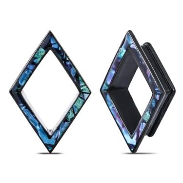 Imagem de PONWAG 1 par de alargadores de orelha 6 mm-16 mm cor lágrima opala alargada duplo alargado túneis para orelhas esticadas calibres de latão selim feminino piercing joias, 9/16", Metal, Sem pedras