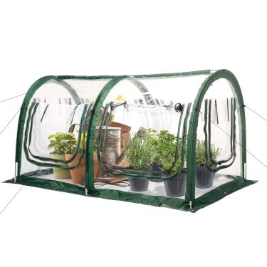 Imagem de Poray Pop Up Tunnel Estufa Jardim Portátil Estufa Jardinagem Flor Casa Casa Planta Sol Quarto com Cobertura de PVC para Proteger Plantas de Geada Fria e Pássaros Malha de Insetos