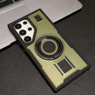 Imagem de Capa dobrável com anel para Samsung Galaxy S25 Ultra S25 Plus Capa com suporte para Samsung S24 Ultra S23 S22 A55 A54 A35 Capa de armadura, verde, para Samsung S25Ultra