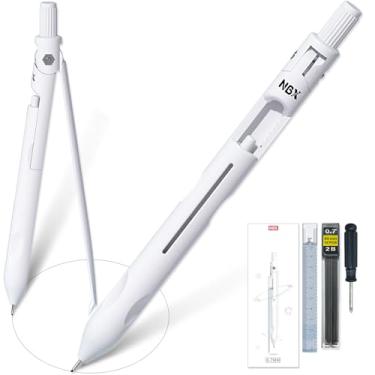 Imagem de Lápis mecânico com ferramenta geométrica de bússola, inclui lápis, bússola, régua, borracha conjunto 4 em 1, desenho de círculo, desenho, ferramentas de matemática para crianças, professores,