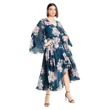 Imagem de City Chic Flor de jade maxi plus size feminina, Flor de jade, 50