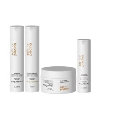 Imagem de Kit Shampoo + Condicionador + Máscara Acquaflora (Kit Piscina Sol Mar/Hidratante)