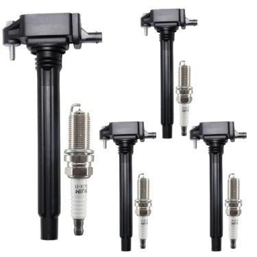 Imagem de OYEAUTO Pacote De Bobina De Ignição Uf751 68242286Aa E Conjunto De Velas De Ignição Iridium De 4 Adequados Para Jeep Cherokee 2014-2020 Renegade 2015-2020 Compass 2018-2020, Ram Promaster City 2015-