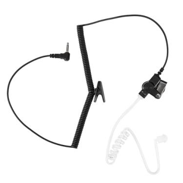 Imagem de BOXOB Fone de ouvido para ouvir apenas, tubo acústico de 3,5 mm, compatível com rádios bidirecionais, alto-falante, microfone, fone de ouvido para walkie-talkie para rádios policiais