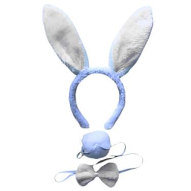 Imagem de Kit Fantasia Coelhinha Tiara/Gravata/Rabinho Coelho Branco