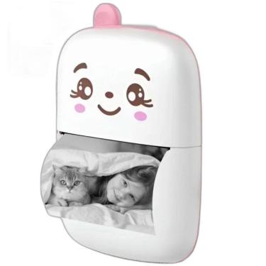 Imagem de Mini Impressora Térmica Bluetooth Sem Fio Portátil - Rosa