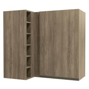 Imagem de Armário Aéreo Cozinha 98 Cm Mônica 1 Porta Nogal - Kappesberg, Marrom 