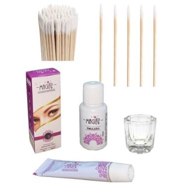 Imagem de Tintura para Sobrancelhas Cilios Magike Completa com Palito Madeira Ap
