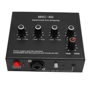 Imagem de Booster Dinâmico de Microfone, pré -amplificador de Microfone +ganho de 60dB, Potência de 48V, Saída de Entrada XLR de 3,5 Mm 6,35 Mm, Compatível Com SM7B, 55SH para