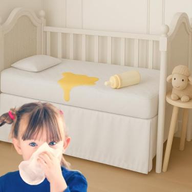 Imagem de Capa Protetora de Colchão Berço Americano e Mini Cama Premium Anti Xixi Anti Ácaro Impermeável Não Esquenta Não Faz Barulho 130x70x12cm