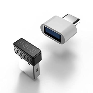 Imagem de Mouse Jiggler, dispositivo de movimentação de mouse indetectável, porta USB com adaptador tipo C, mouse Wiggler Shaker mantém o computador/PC/laptop acordado, evita que o PC entre no modo de suspensão, simula movimento, sem driver, plug&play