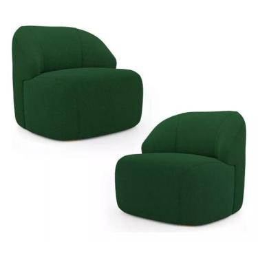 Imagem de Kit 2 Poltronas Organica Eloa Boucle Verde - Londrilar - LM DECOR
