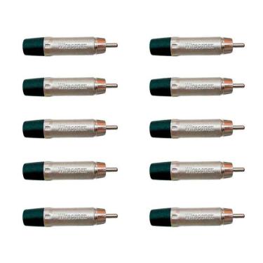Imagem de Kit Conector Plug Rca Macho Wc 1212 Bk (10un) Wireconex - Pç - 10