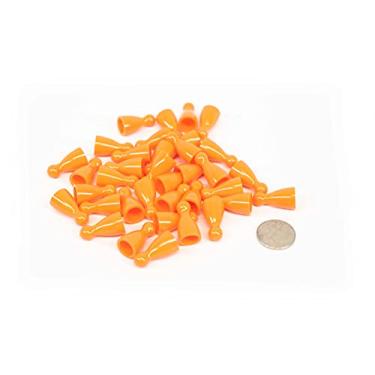 Imagem de Peões de plástico: Conjunto de 36 peças de jogo de tabuleiro de cor laranja (marcadores de peão de Halma de substituição de xadrez, materiais coloridos para sala de aula, projetos de arte e artesanato, componentes educativos)