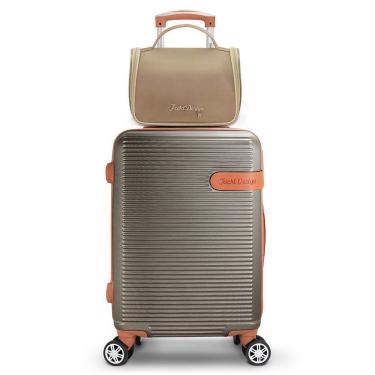 Imagem de Kit Mala De Bordo E Necessaire C/ Gancho Premium Bege