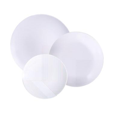 Imagem de Jogo De Pratos Tramontina Grid 12 Peças Em Porcelana Decorada Decorado 96589031