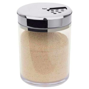 Imagem de Farinheira Com Tampa Forma Em Vidro E Inox 330 Ml Inox E Transparente