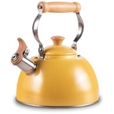 Imagem de Chaleira de Chá 2.6L com Apito, Aço Inoxidável, ROCKURWOK, Amarelo