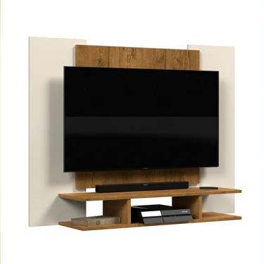 Imagem de Painel para TV até 50 Polegadas EJ com Prateleira Design Moderno (OFF WHITE/FREIJÓ)