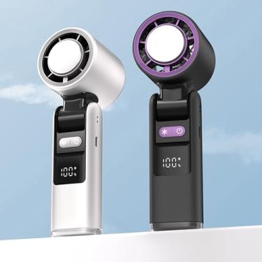 Imagem de YG Culture Ventilador turbo portátil portátil, vento de 100 marchas, recarregável por USB, até 12 horas de trabalho, ventiladores pessoais 3 em 1 com ventilador de resfriamento Air Turbo Tech para