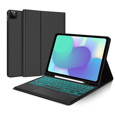Imagem de YEHOBU Capa Com Teclado Para Ipad Air De 13 Polegadas (M3 2025, M2 2024) E Pro 12,9 (6ª/5ª/4ª/3ª Geração), Retroiluminação Em 7 Cores, Touchpad Magnético Removível, Tipo Fólio Inteligente Porta-Lápi