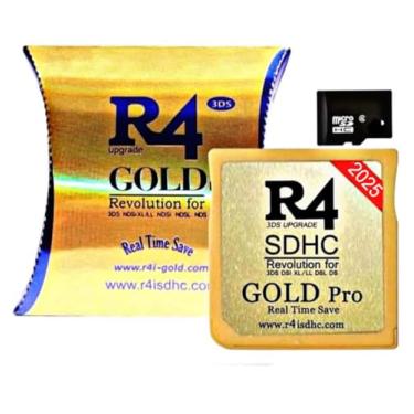Imagem de Adaptador R4 SDHC Gold Pro com micro SD de 32 GB com menu YS com 500 em 1 funcionará em DS DSI DSIXL 2DS 2DSXL 3DS 3DSXL