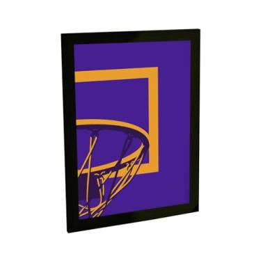 Imagem de Quadro Decorativo Basquete Ilustração Cesta Roxa Decoração Poster Quarto Sala