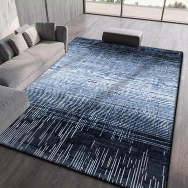 Imagem de Tapete de sala de estar com listras abstratas, fácil de limpar, decoração para casa, tapete dobrável macio para quarto e sala de estar (200x250 cm)/CX031-lint-free-8)