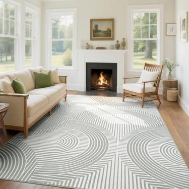 Imagem de Asrug Tapete abstrato grande 20 x 3 metros - Tapete moderno antiderrapante, tapete de sala de estar, quarto, cozinha, lavável na máquina, 20 x 25 cm, decoração de piso interior macio fácil de limpar