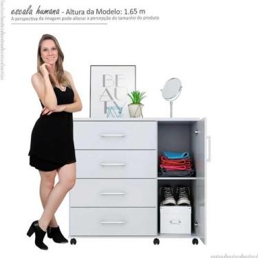 Imagem de Cômoda Sapateira 4 Gavetas Belle Lukaliam Branco
