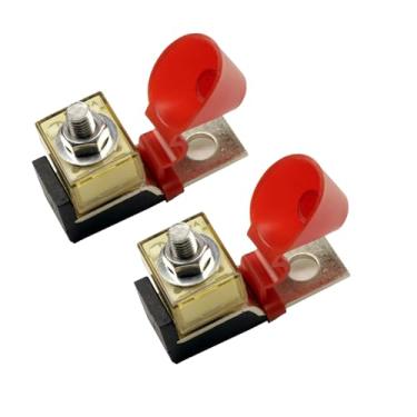 Imagem de ZOOKOTO Pacote com 2 58V DC Max Marine Rated Battery Fuse Block 60A, parafuso único 5/40.6 cm (M8) Fusível de bateria nominal marítima compacto 60A