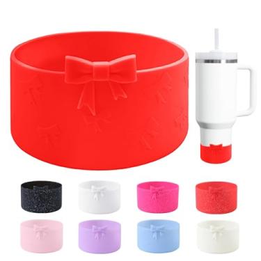 Imagem de YAYAYOUNG Bota de silicone Bow para StanleyTumbler 567.0-1134.0 g & Owala Water Bottle 680.4 g & IceFlow 567.0 g 850.5 g & Hydroflask garrafa de água 340.2-680.4 g capa antiderrapante para Stanley Cup