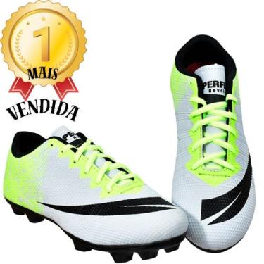 Imagem de Chuteira Campo Adulto Colada E Costurada  - PERFLEX Revolution, Branco