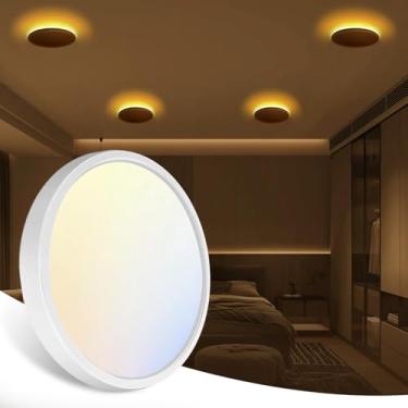 Imagem de zemty Luminária De Teto Led 7" Com Luz Noturna, 1800K, 3000K/4000K/6500K, Iluminação Discreta Para Quarto, Sala Estar E Cozinha - Branca