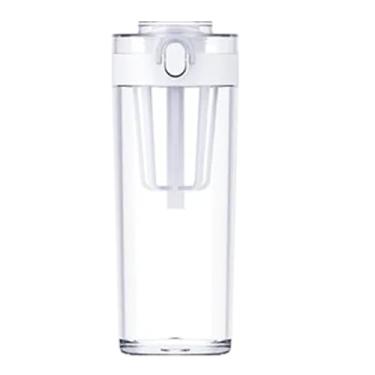Imagem de Xiaomi Garrafa de água Tritan 600 ml, copo portátil sem BPA com coador de chá e trava à prova de vazamento, operação com uma mão, para viagens/esportes (branca)
