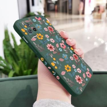 Imagem de Capa de celular com flores para Xiaomi Poco F7 X7 M6 X6 F6 M5S F5 X5 M5 F4 X4 M4 F3 M3 Pro C40 4G 5G GT, capa de sílica líquida, verde escuro, para Poco F5 Pro