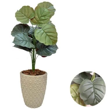 Imagem de Filodendro Artificial Bicolor Com Vaso Polietileno Completo - PlantaIm