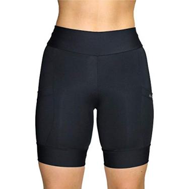 Imagem de Bermuda para Corrida de Compressão - Hupi Run Feminina Longa, Cor: Preto, Tamanho: Xgg