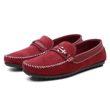 Imagem de Dockside Mocassim Masculino Drive Detalhe Ancora Solado Borracha Confortavel Basico Dia a Dia Tamanho:41;Cor:Vermelho;Gênero:Masculino;Departamento BS:Esporte
