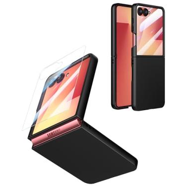 Imagem de Foluu Capa Slim Fit para Samsung Galaxy Z Flip 7, com protetor de tela frontal integrado, capa protetora de PC ultrafina fosca para Samsung Galaxy Z Flip7 5G 2025 (preto)