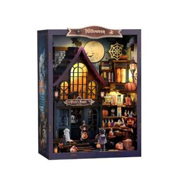 Imagem de Book Nook Kit for Adults, 3D DIY Wooden Holiday Theme Miniature House Craft Kit Bookshelf Christmas Decor Halloween Birthday Gift