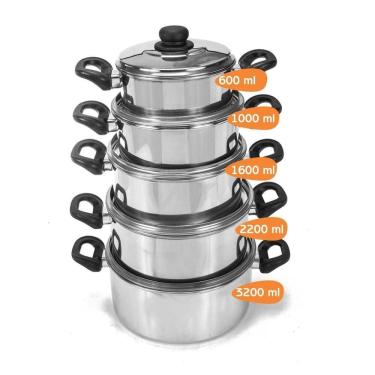 Imagem de Jogo Panelas Caçarola 5 Peças Baquelite An0088