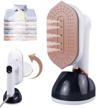 Imagem de Vaporizador portátil para roupas-2em1 Ferro a vapor de viagem, peso leve com tanque de água de 230ml-20s Vaporizador de roupas de aquecimento 220V1200W,removedor de rugas de tecido com alça de 180°