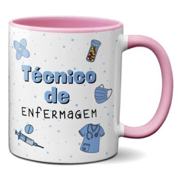 Imagem de Caneca Técnico De Enfermagem Símbolos Xícara Profissão (Rosa)