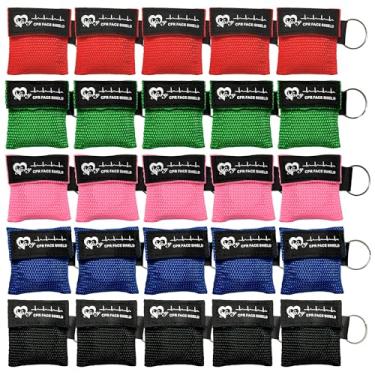 Imagem de ifory Pacote Com 25 Chaveiros De Bolso Para Máscara Rcp, Protetor Facial Válvula Unidirecional E Barreira Respiratória Primeiros Socorros Ou Treinamento