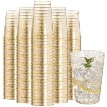 Imagem de Copos de plástico descartáveis I00000, pacote com 200 ml, brilho doura