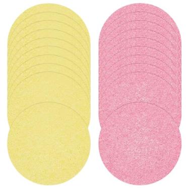 Imagem de MAYJOYDIY 20 peças de papel de pintura de textura de espuma redonda de 6 cm folhas de papel de textura de espuma mágica, 2 cores, cartões de celulose, artesanato, folhas de pintura em branco para