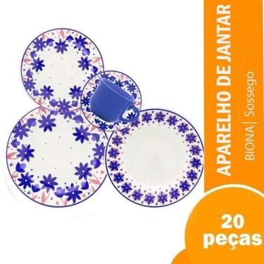 Imagem de Aparelho De Jantar E Chá Biona Sossego 20 Peças Mesa Posta
